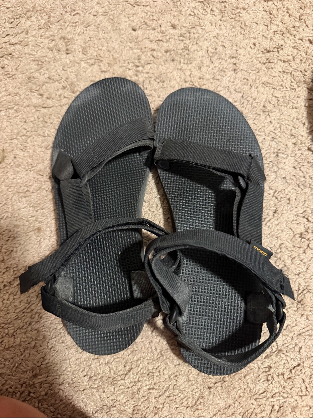 Teva Black Open-Toe Velcro Strap Sandals